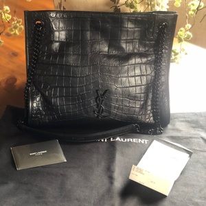 Saint Laurent Niki Medium Crocodile Shopping Bag